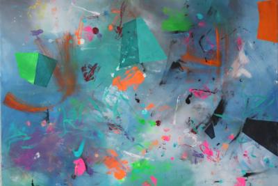 Implosion  - Acryl auf Leinwand 100x80 - Malerei Carola Malter
