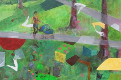 Manchmal im Park - Acryl auf Leinwand 80x60 - Malerei Carola Malter