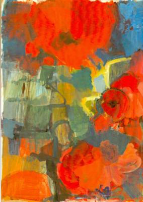 Fettes Rot - Acryl auf Papier 80x60 - Malerei Carola Malter